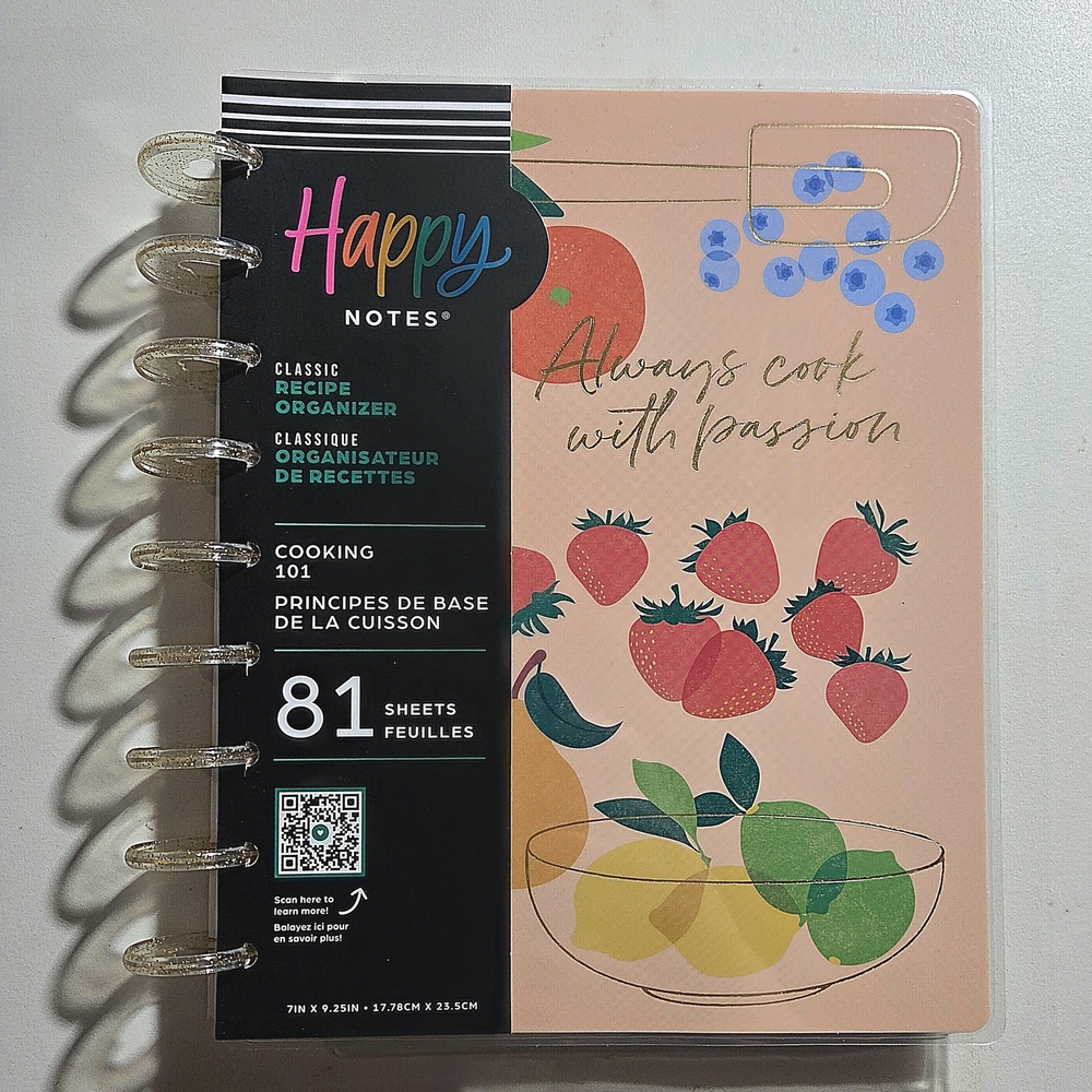 Happy Notes Recipe Organizer with Fruit Design